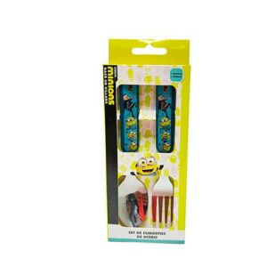 Set de cubiertos de acero Minions Disney Original