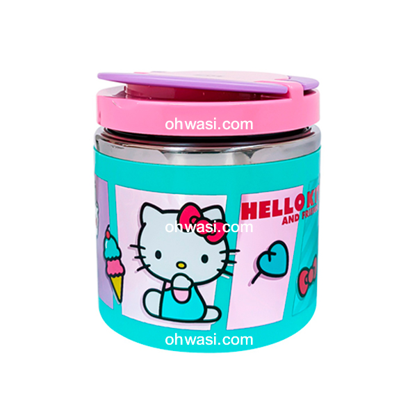 Termo Comida Infantil Scool 600 ml Hello Kitty Turquesa
