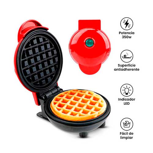 Mini Waflera Eléctrica Antiadherente